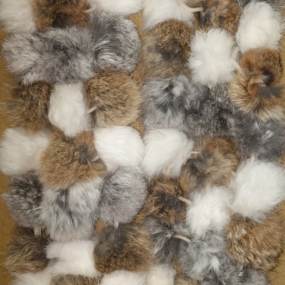Marcus Adler Rabbit Fur Pom-Pom Infinity Scarf - Picture 4 of 4